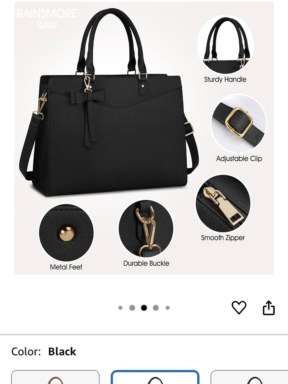Laptop Tote with Bow Accent